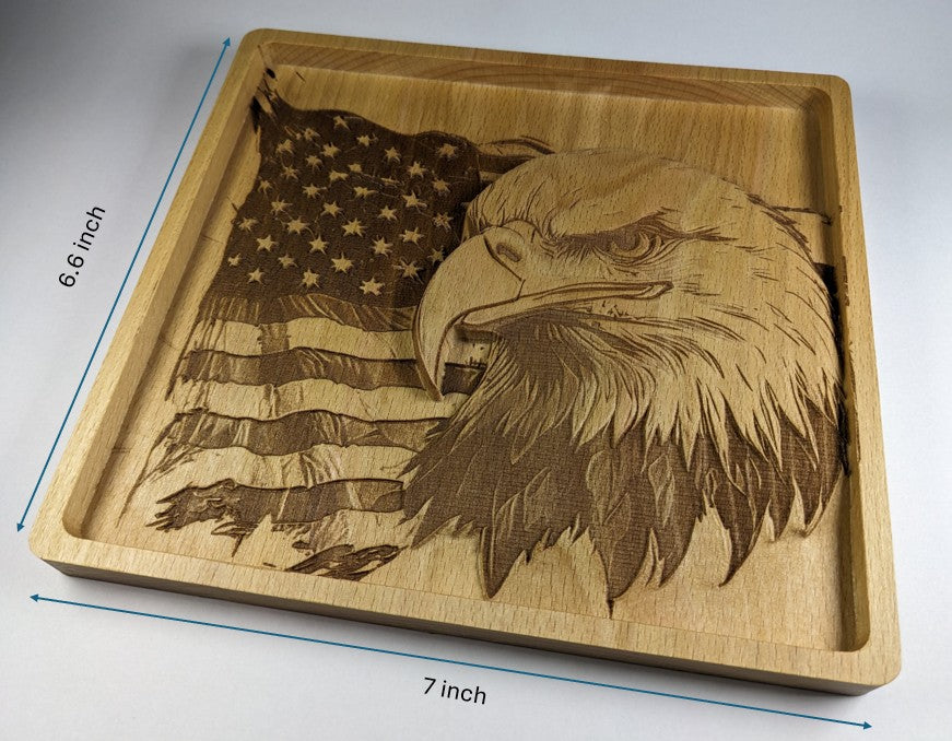 American flag and Eagle size