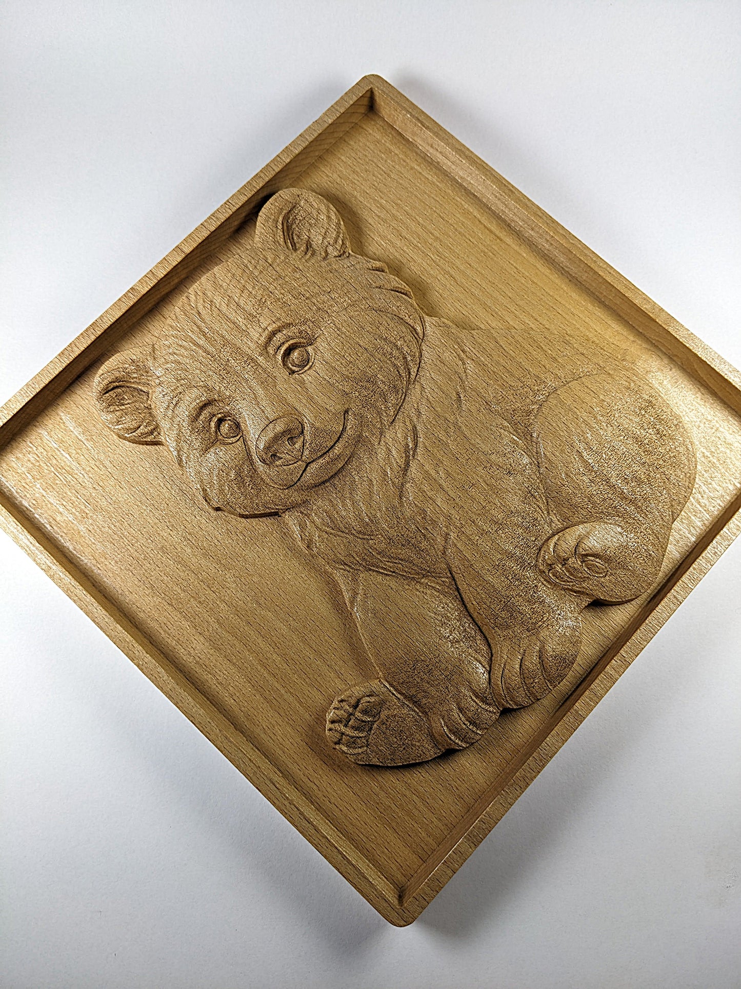 slightly rotated view of bear cub art