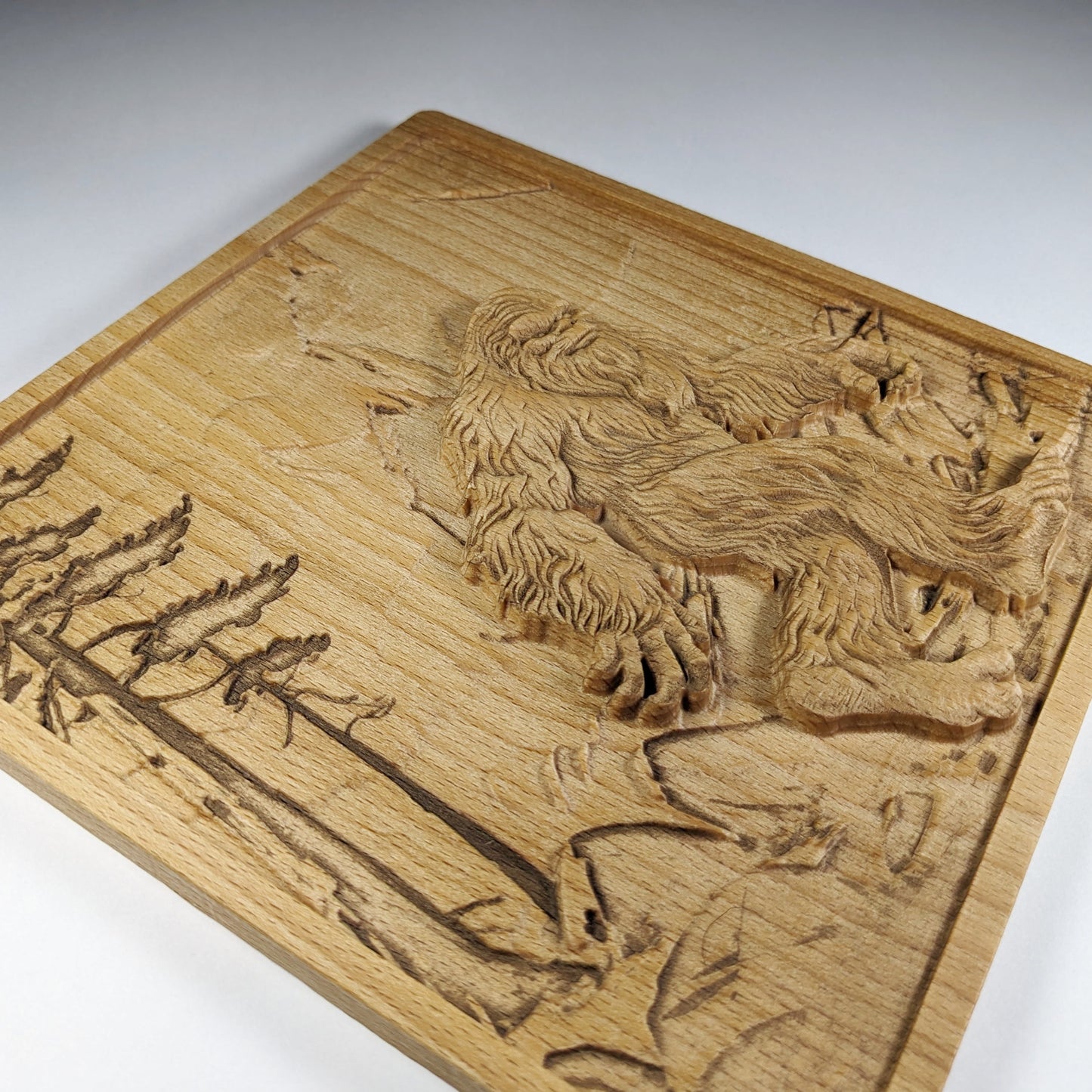 Bigfoot 3D Wood Wall Art – Rustic Beech Relief – Nature Decor – Made in USA – Personalized