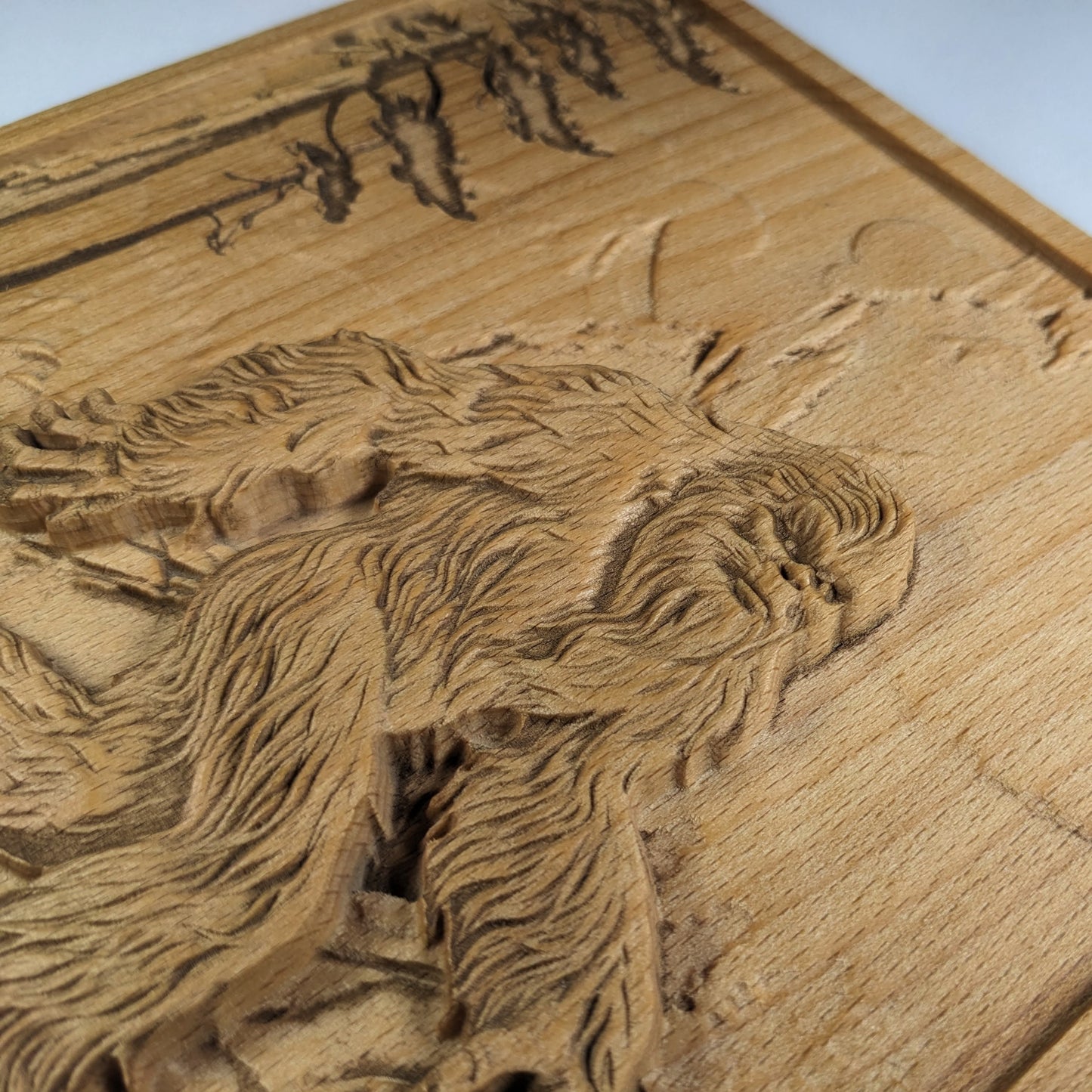 Bigfoot 3D Wood Wall Art – Rustic Beech Relief – Nature Decor – Made in USA – Personalized