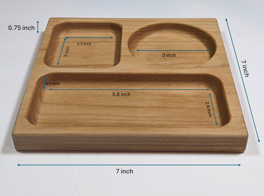 Personalized Natural Wood Nightstand Tray Valentine's Day Gift Organization Tray Engraved Anniversary Present