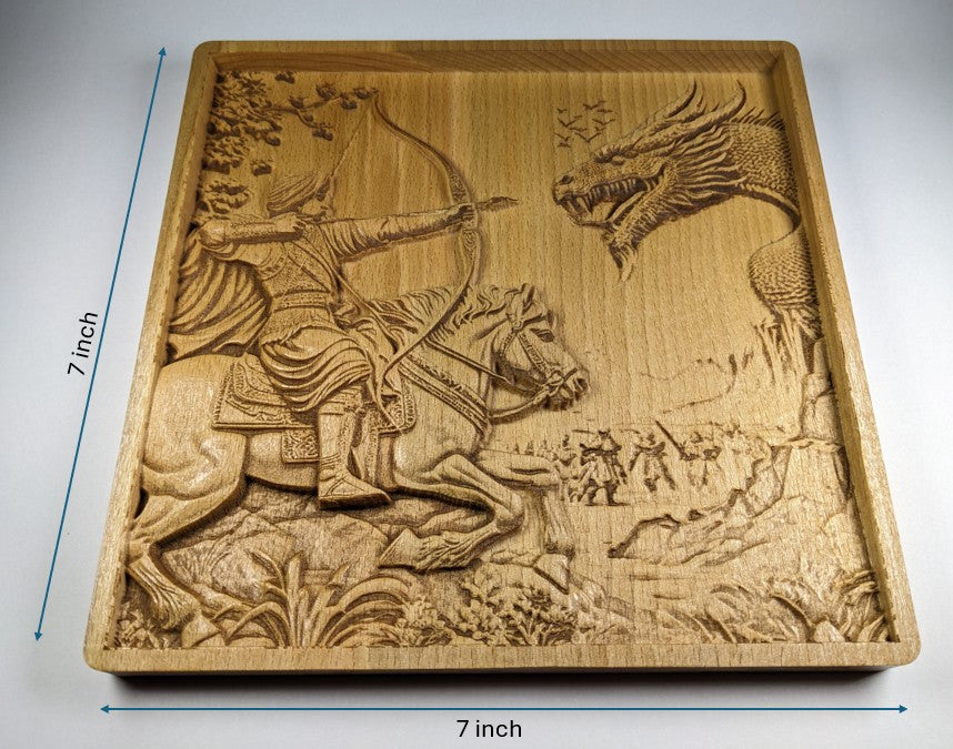 Ancient Persian Dragon Hunter size 7x7in