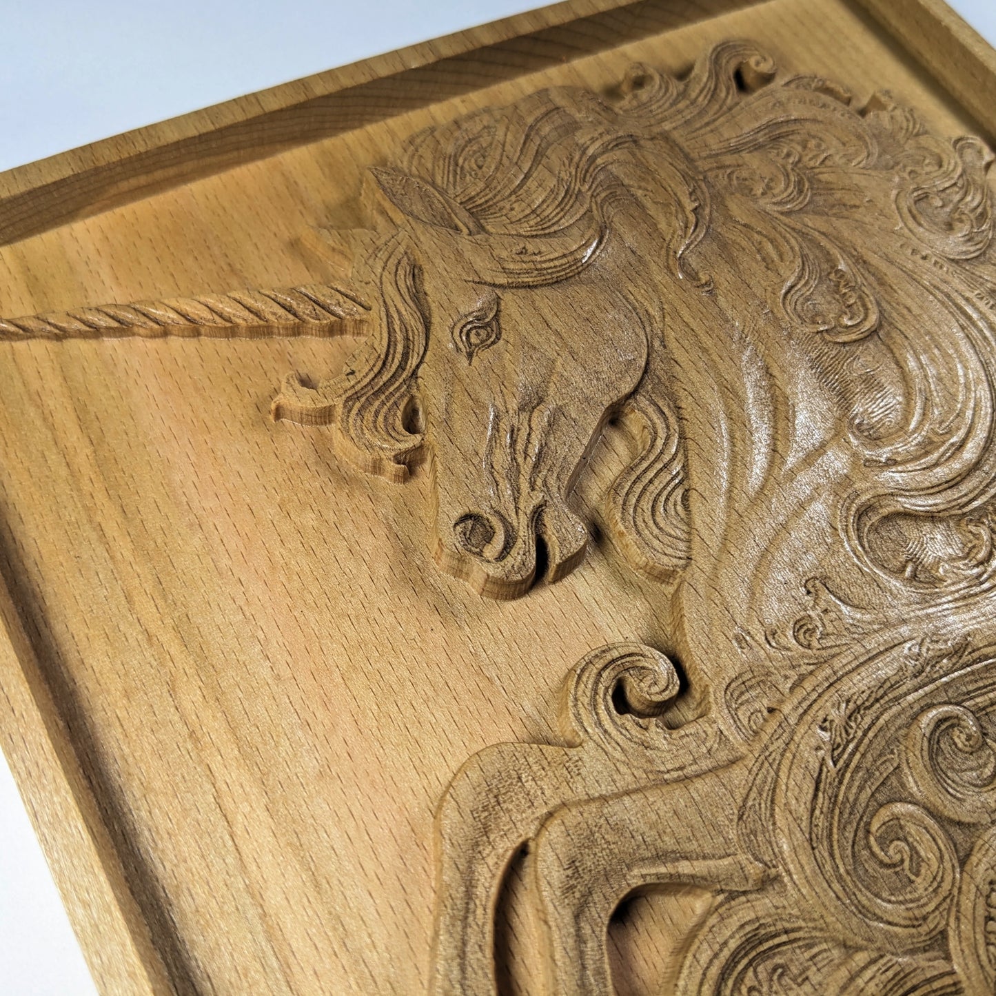 Unicorn 3D Wood Wall Art – Fantasy Nursery Decor – Handcrafted Beech Plaque – Made in USA