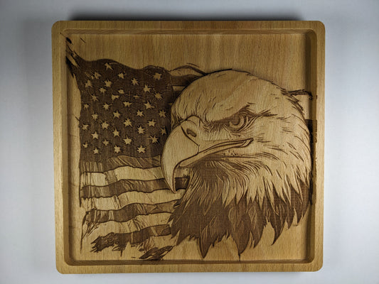 Main American flag and Eagle
