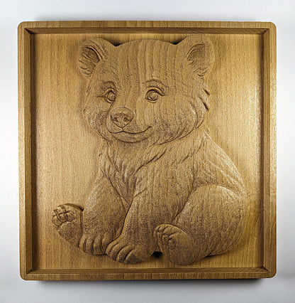 Wall art of cute sitting bear cub