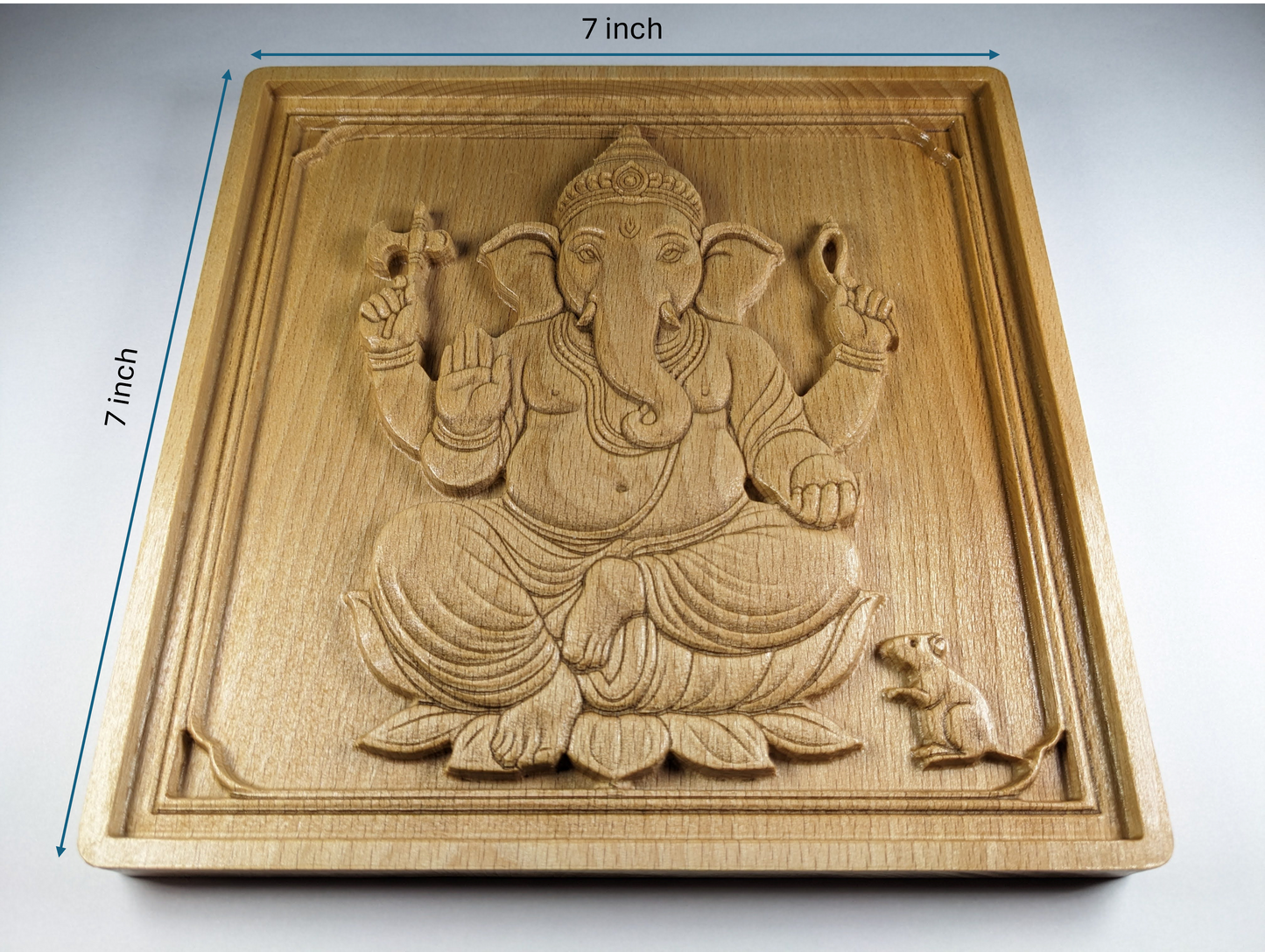 Ganesha Wood Relief, Carved Indian Wall Art, New Home Gift