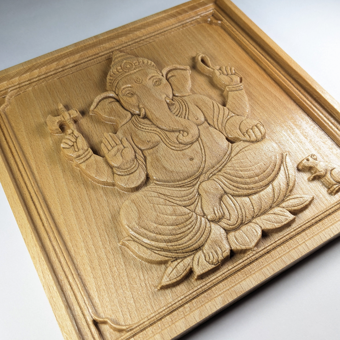 Ganesha Wood Relief, Carved Indian Wall Art, New Home Gift