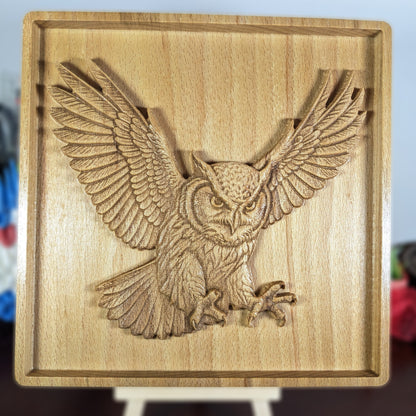 Owl 3D Wood Wall Art – Woodland Animal Decor – Handmade Gift for Nursery or Nature Lover – Made in USA