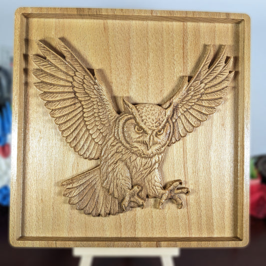 Owl 3D Wood Wall Art – Woodland Animal Decor – Handmade Gift for Nursery or Nature Lover – Made in USA