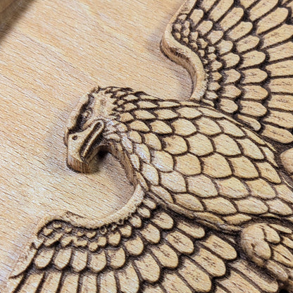 Roman Aquila Wood Relief, SPQR Eagle Standard, Ancient Roman Wall Art