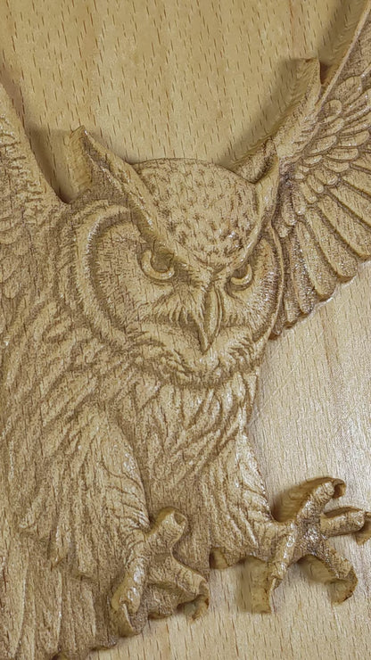 Owl 3D Wood Wall Art – Woodland Animal Decor – Handmade Gift for Nursery or Nature Lover – Made in USA